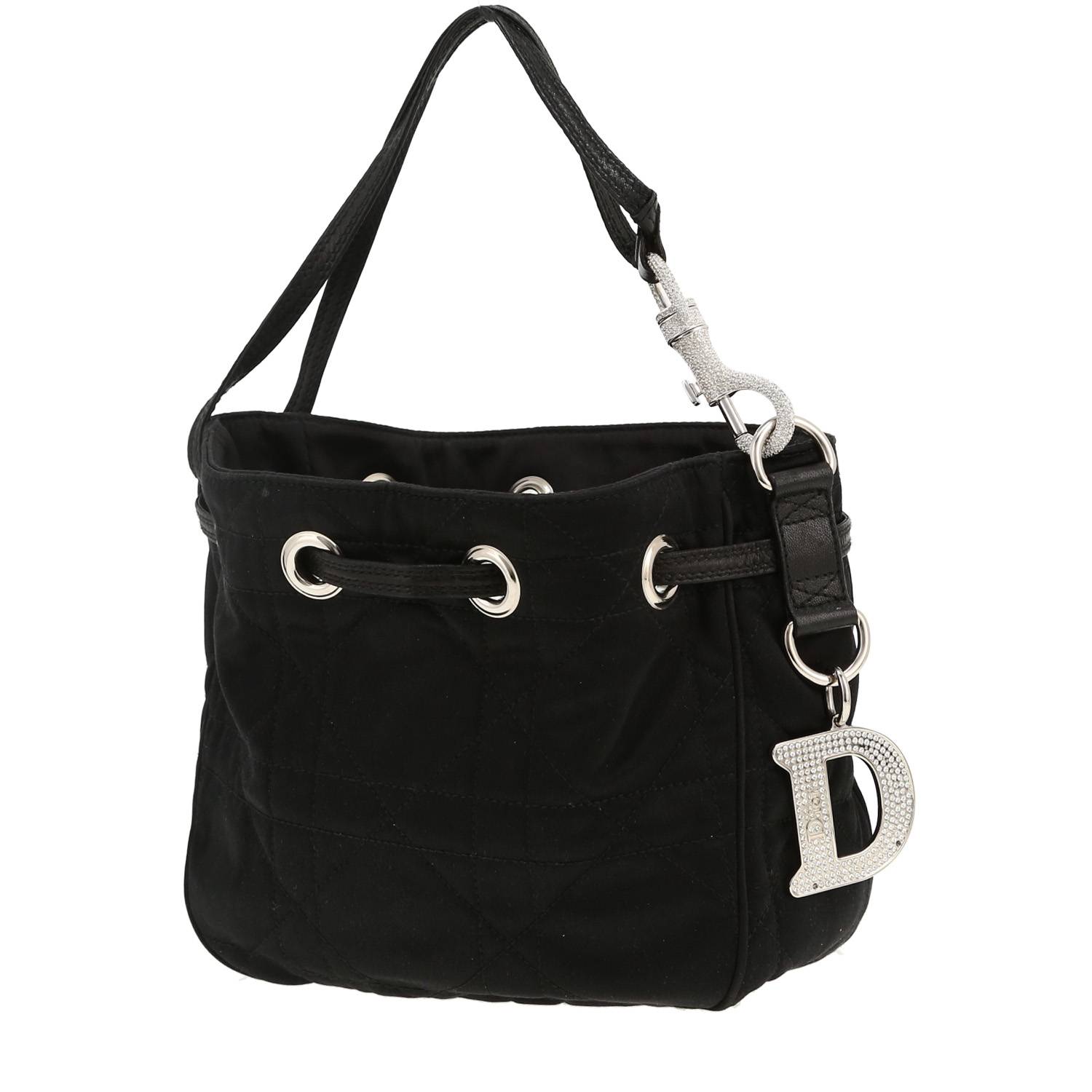Sac à main Dior  Vintage en toile cannage noire - 00pp