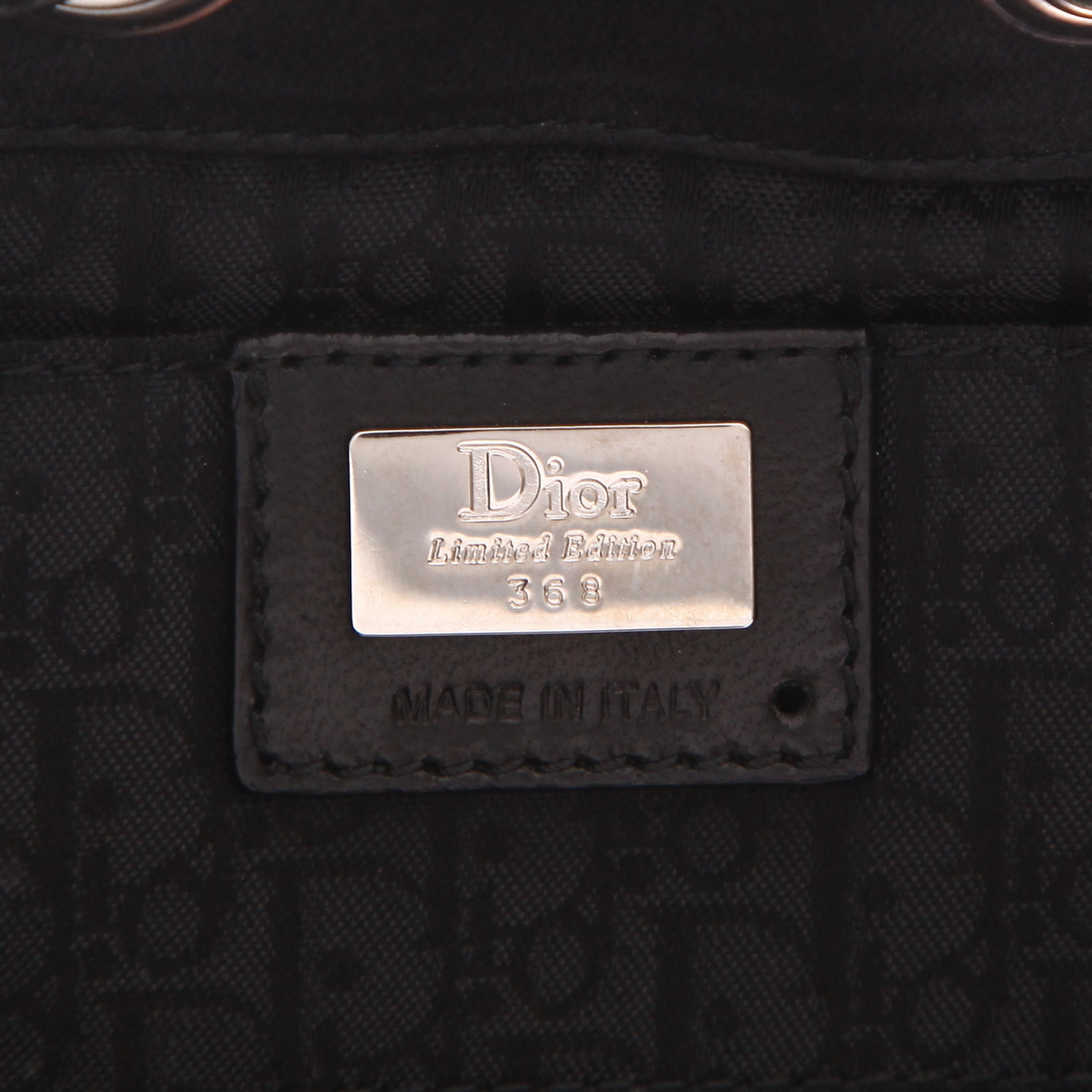 Sac à main Dior  Vintage en toile cannage noire - Detail D2