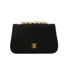 Chanel  Vintage shoulder bag  in black satin - 360 thumbnail