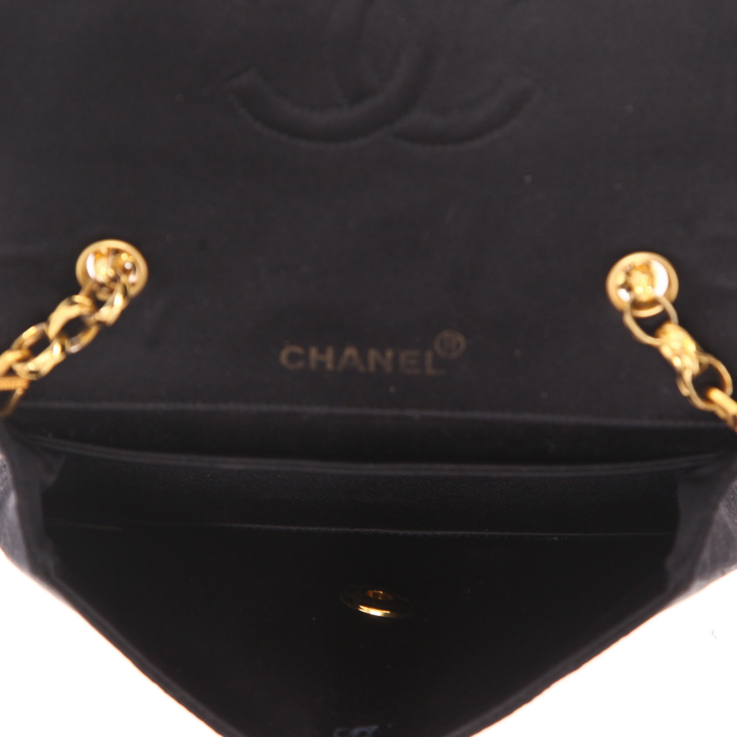 Borsa a tracolla Chanel  Vintage in raso nero - Detail D3