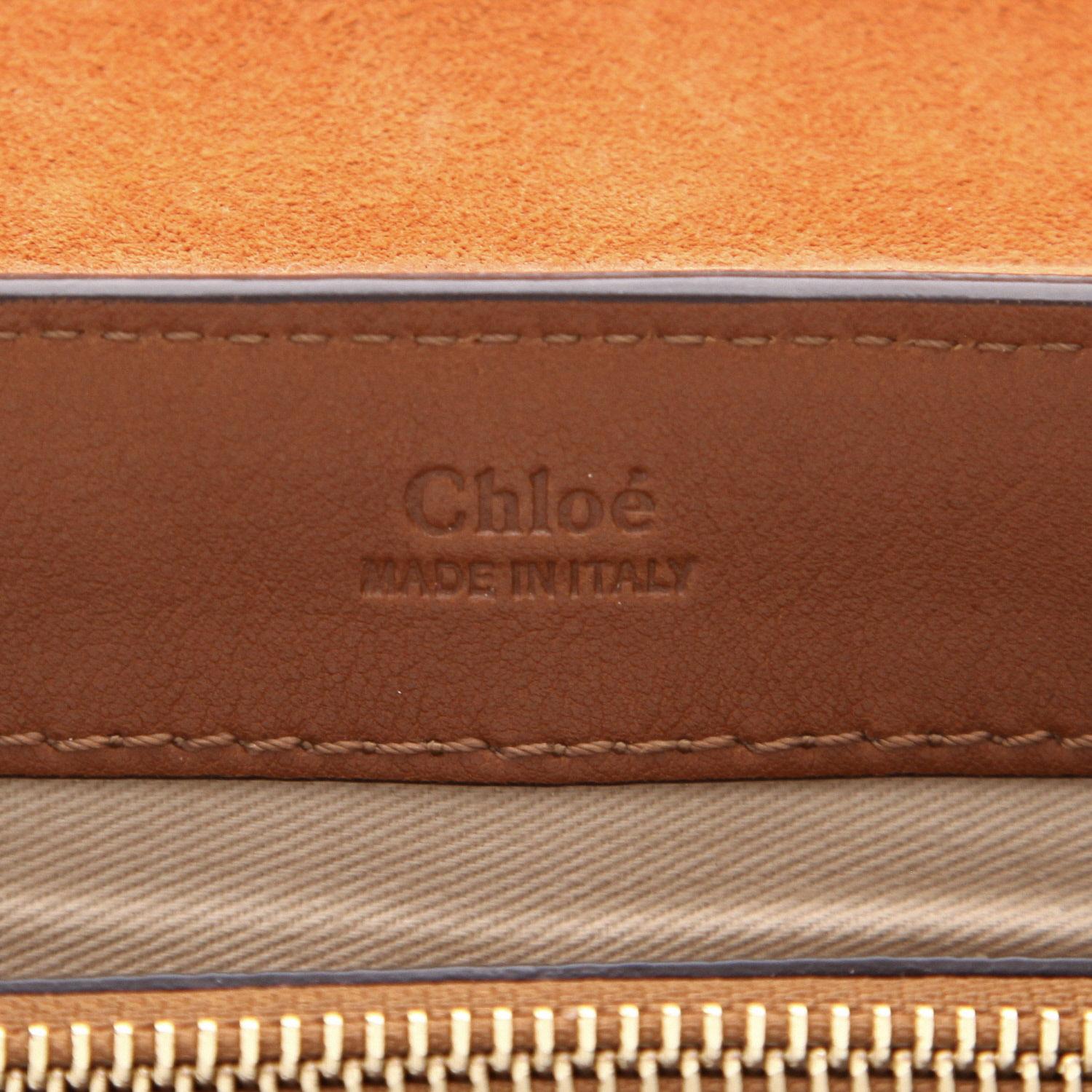 Bolso bandolera Chloé  Faye en cuero marrón - Detail D2