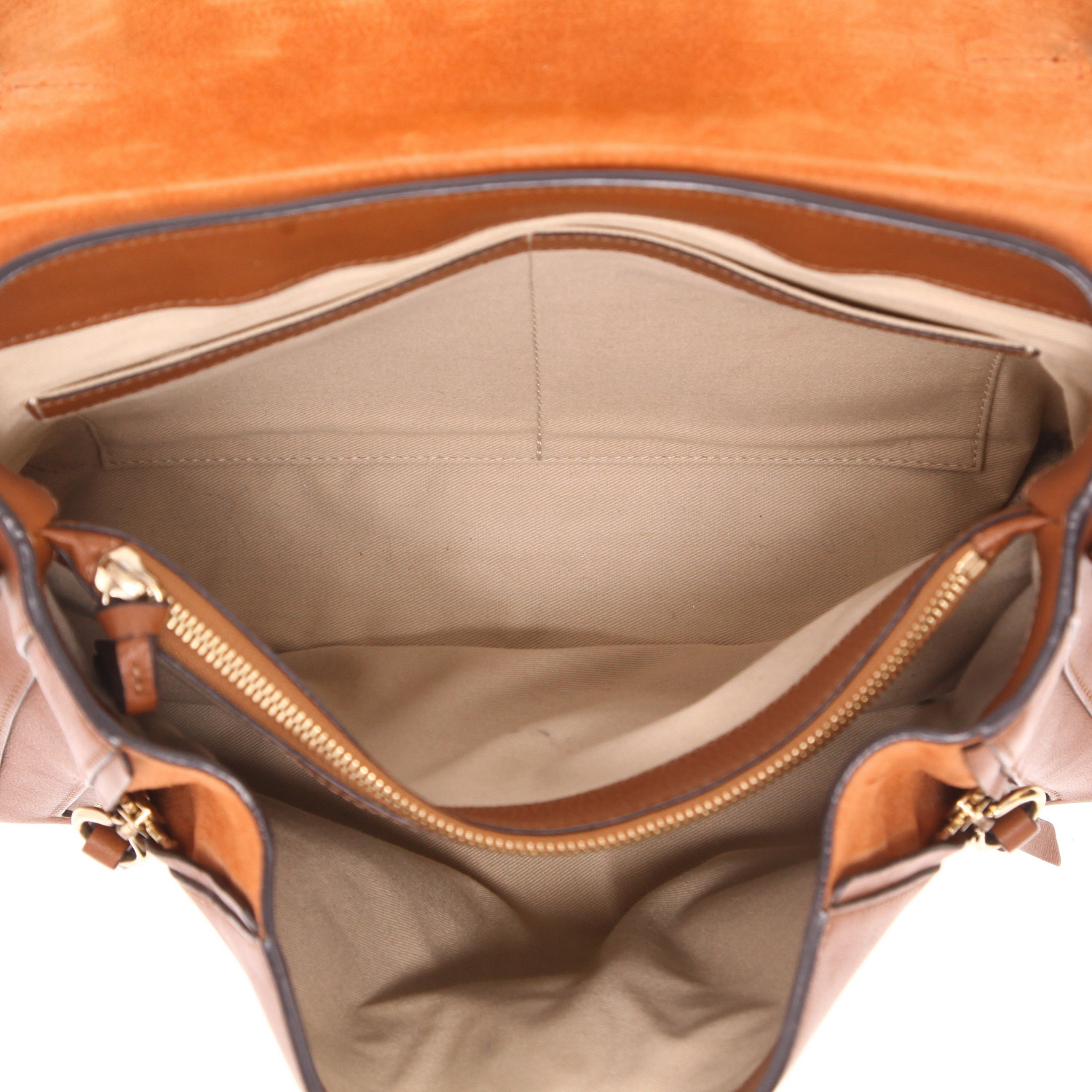Bolso bandolera Chloé  Faye en cuero marrón - Detail D4