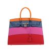 Bolso de mano Hermès  Birkin Rainbow en cuero epsom rojo Casaque, rosa Magnolia azul y albaricoque - 360 thumbnail