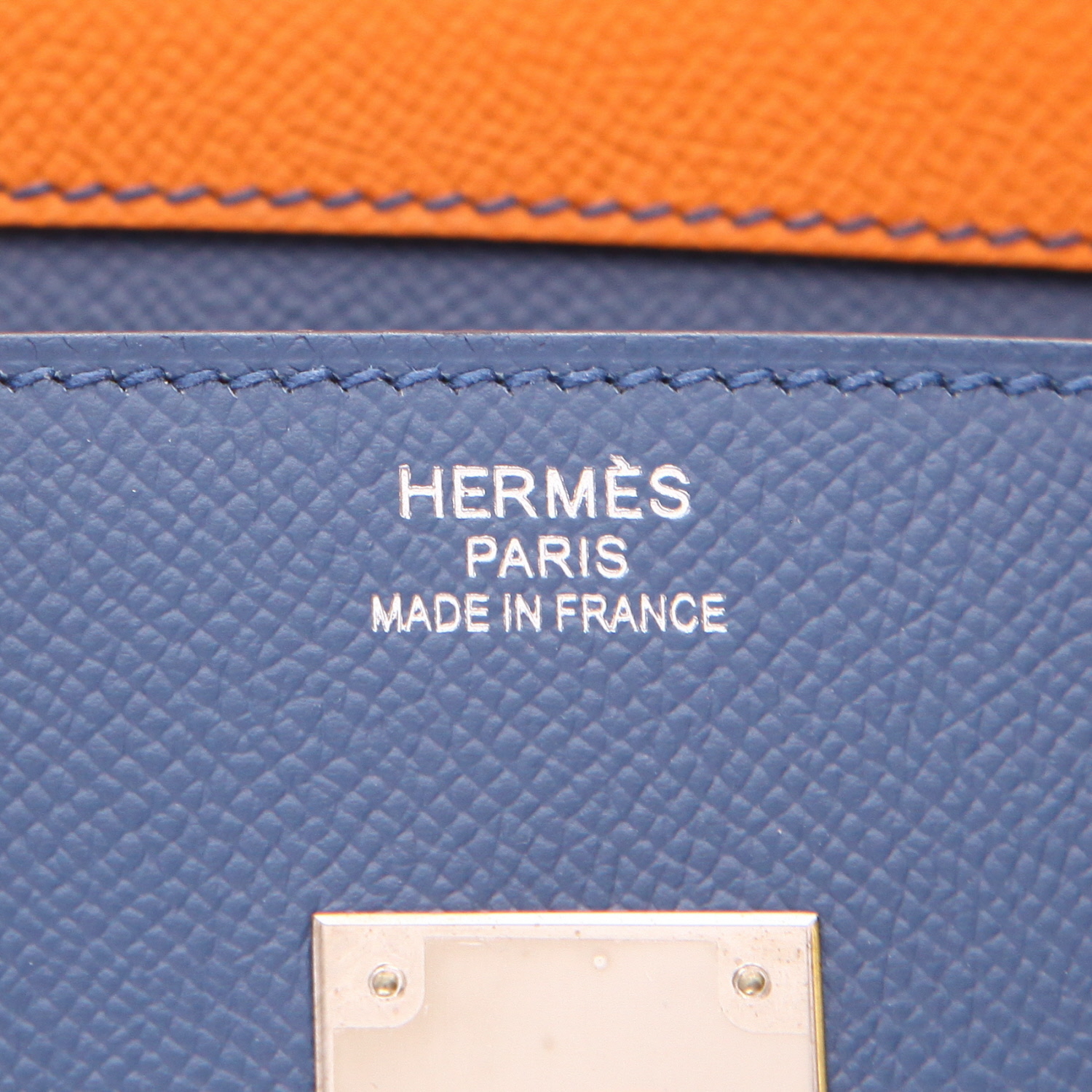 Hermès  Birkin Rainbow Sunset handbag  in red Casaque, Magnolia pink, blue and apricot epsom leather - Detail D2