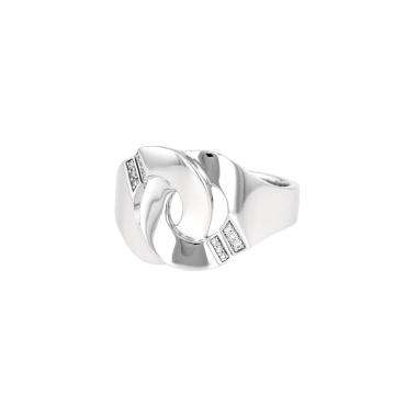 Sortija Dinh Van Menottes R12 de oro blanco y diamantes