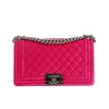 Bolso bandolera Chanel  Boy en terciopelo rosa - 360 thumbnail