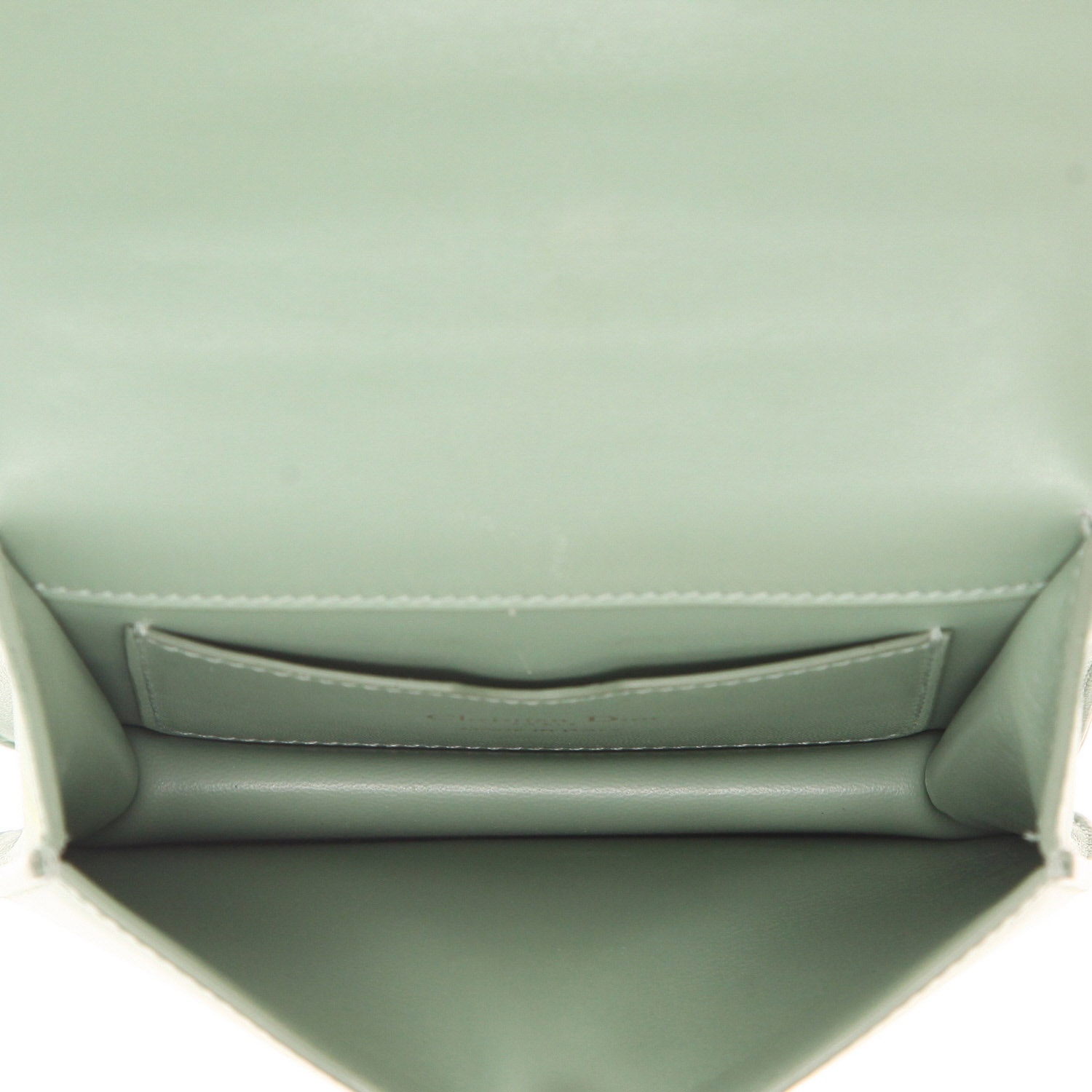 Sac bandoulière Dior  30 Montaigne petit modèle  en cuir vert - Detail D3