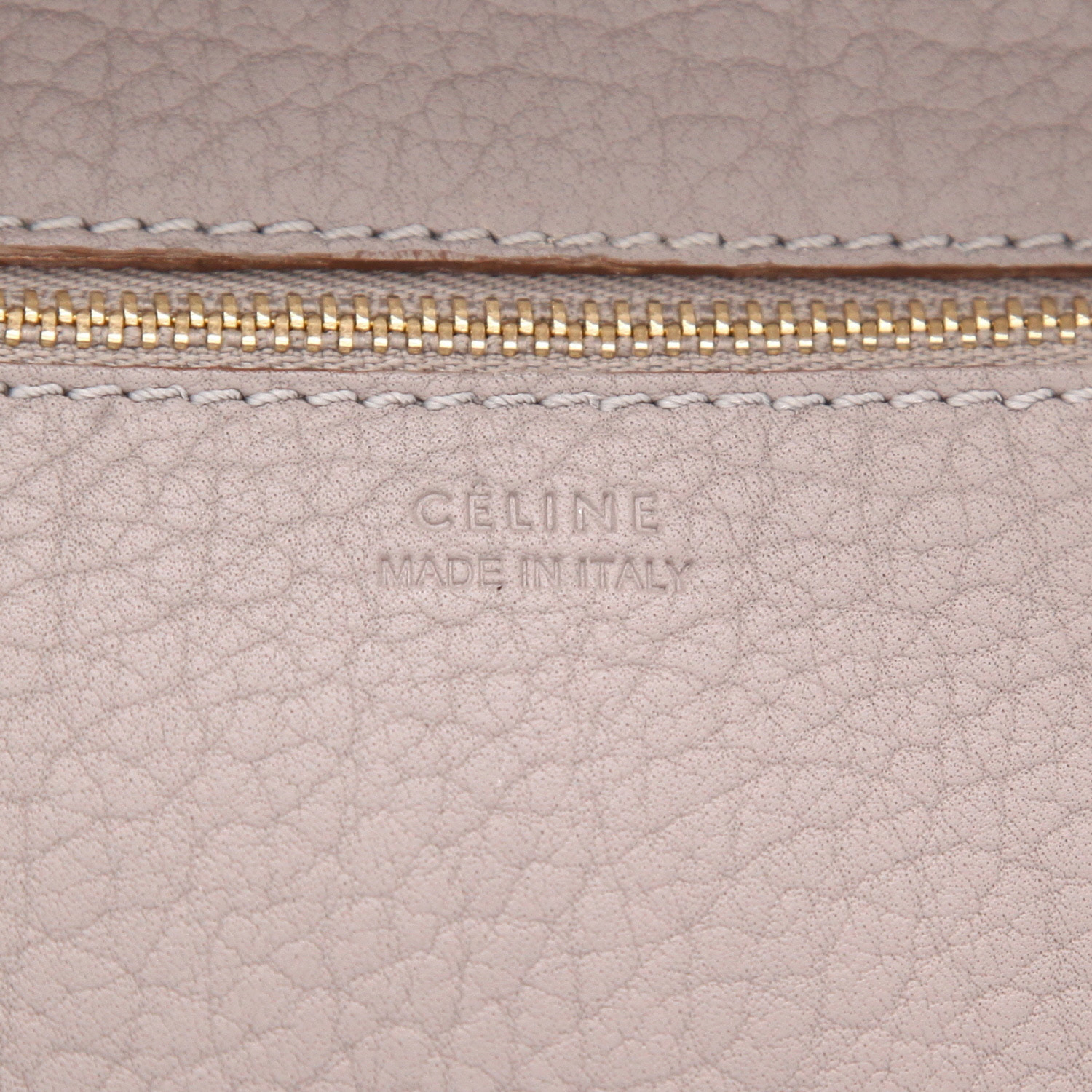 Sac cabas Celine  Tie Bag en cuir taupe - Detail D2