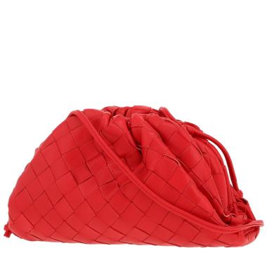 Sac bandoulière Bottega Veneta  Pouch en cuir intrecciato rouge