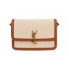 Saint Laurent  Solférino handbag  in beige canvas  and brown leather - 360 thumbnail