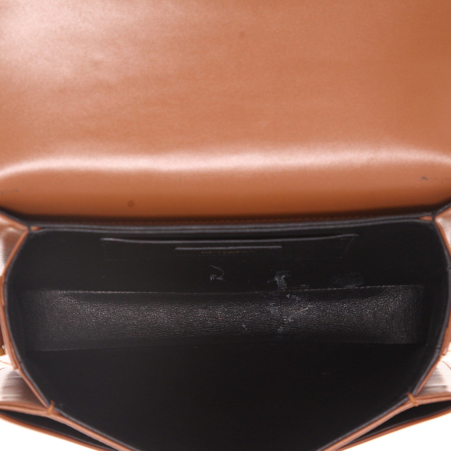 Bolso de mano Saint Laurent  Solférino en lona beige y cuero marrón - Detail D3