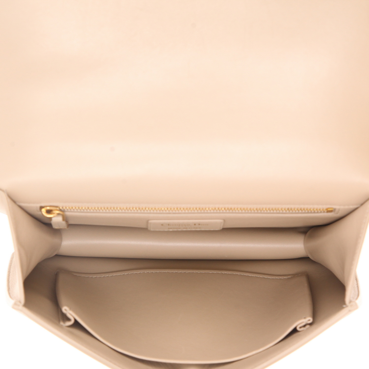Sac bandoulière Dior  30 Montaigne en cuir beige - Detail D3