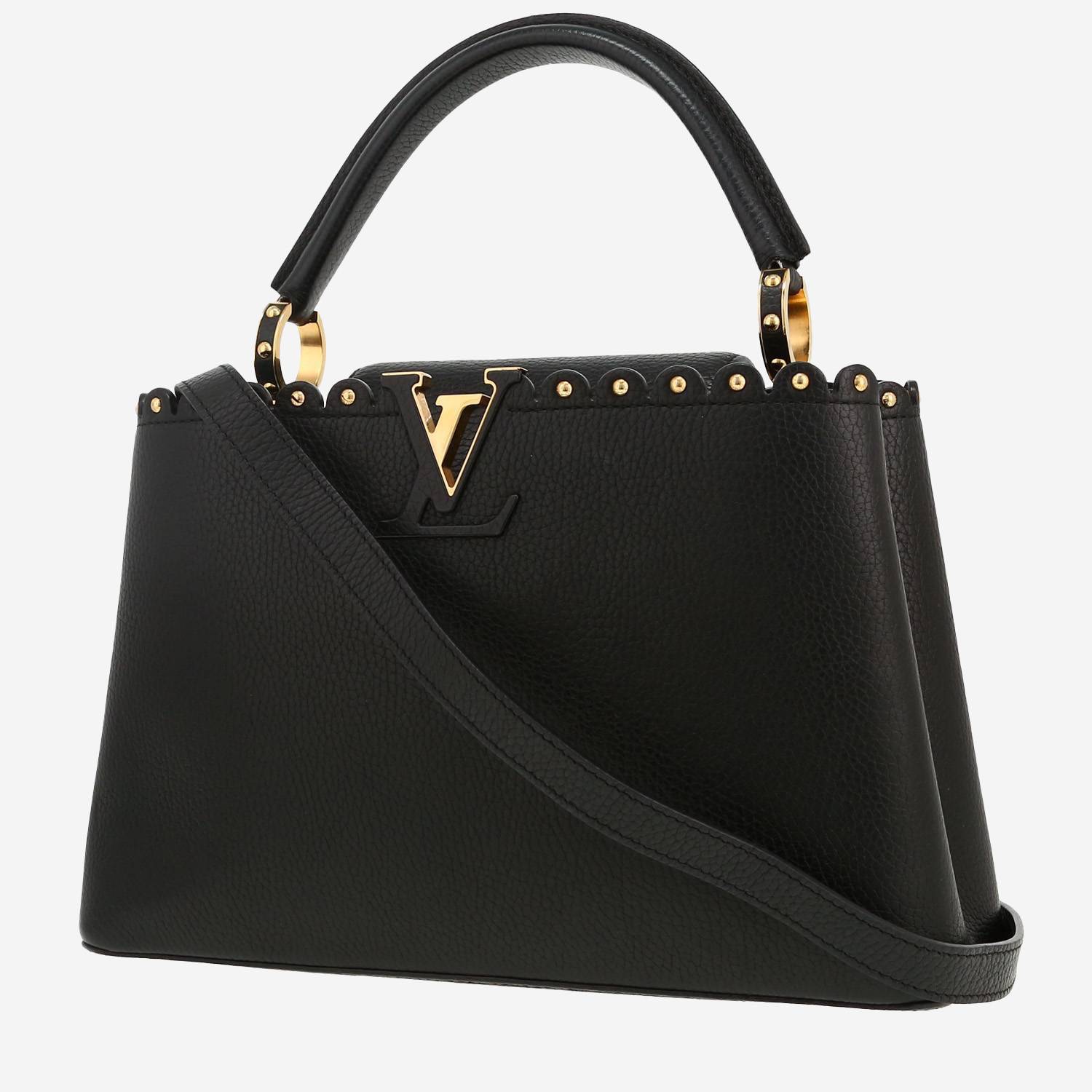 Sac à main Louis Vuitton  Capucines moyen modèle  en cuir taurillon clémence noir