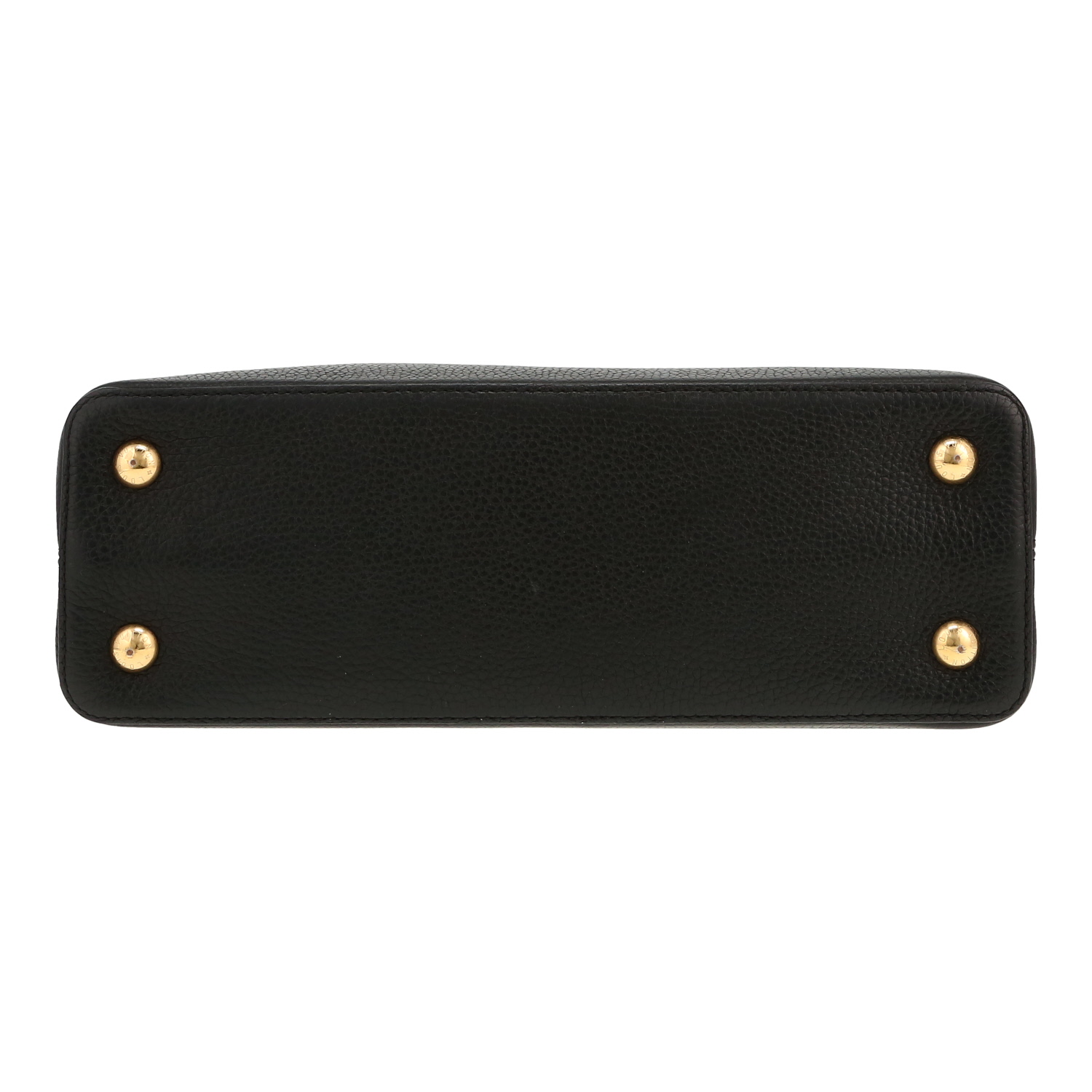 Bolso de mano Louis Vuitton  Capucines modelo mediano  en cuero taurillon clémence negro - Detail D1