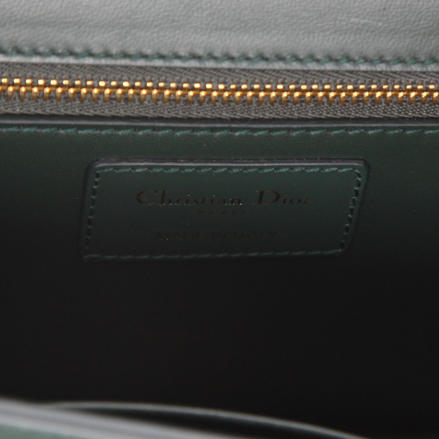 Borsa a tracolla Dior  30 Montaigne in pelle verde-pino - Detail D2