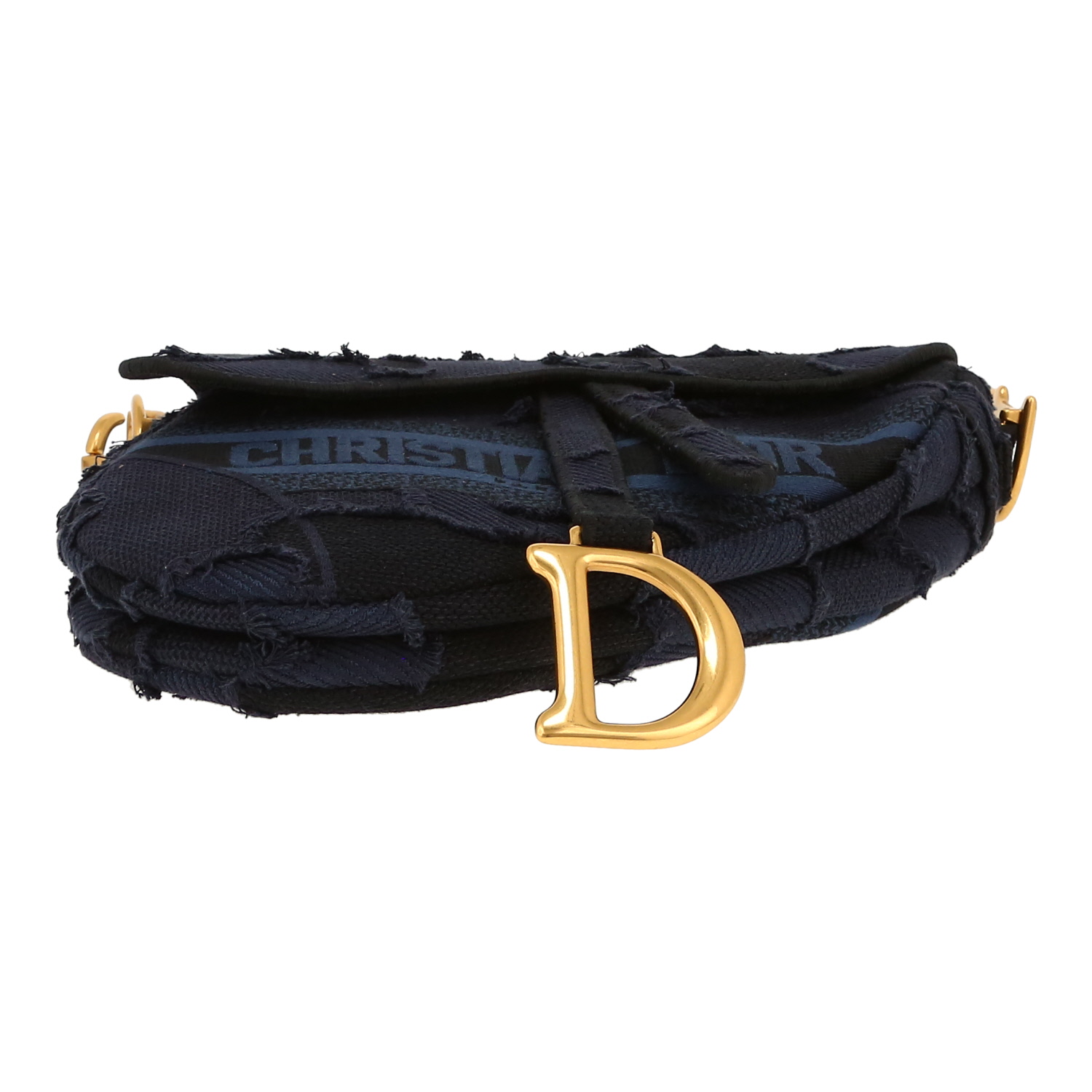 Dior  Saddle handbag  in blue printed patern canvas - Detail D1