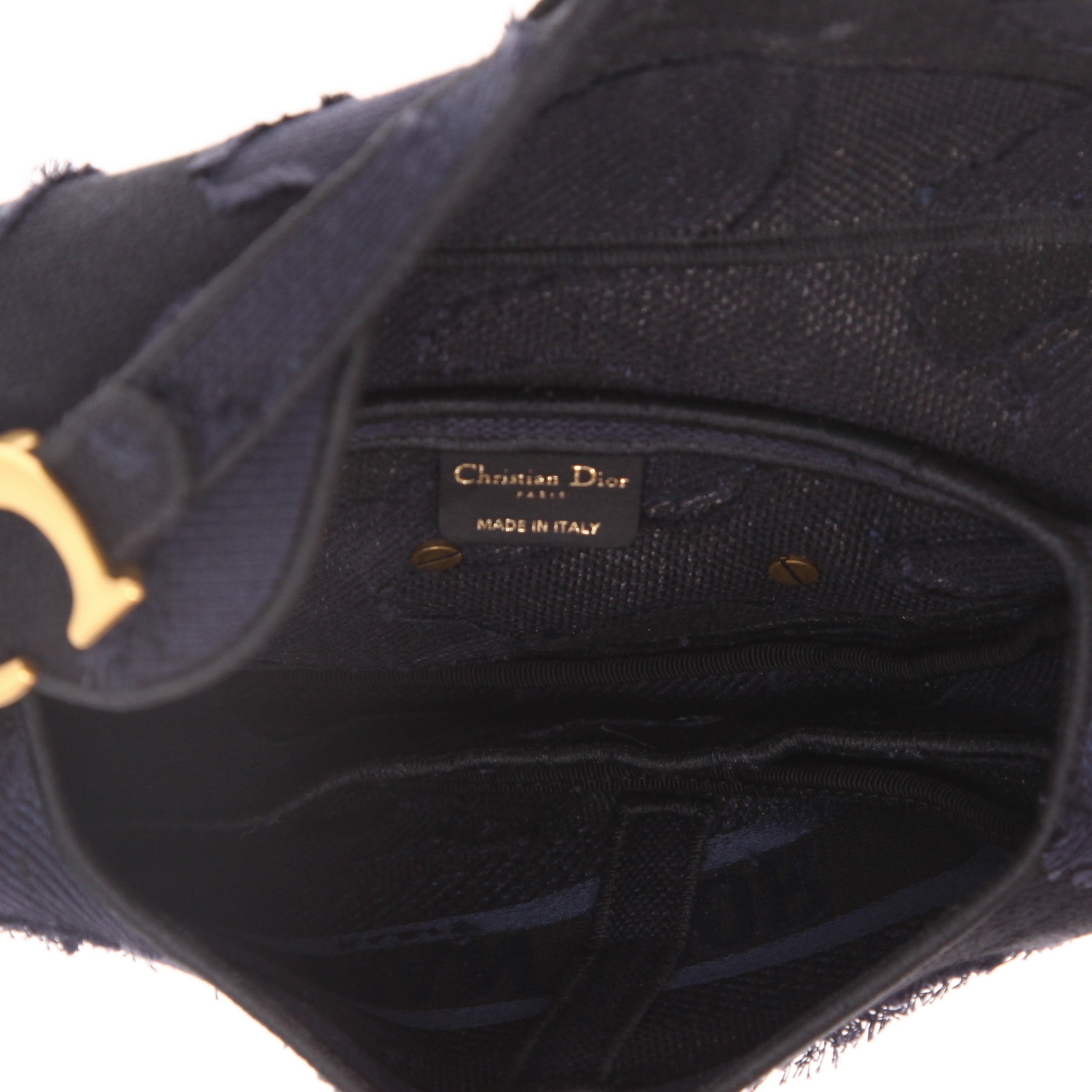 Dior  Saddle handbag  in blue printed patern canvas - Detail D3