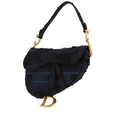 Dior  Saddle handbag  in blue printed patern canvas