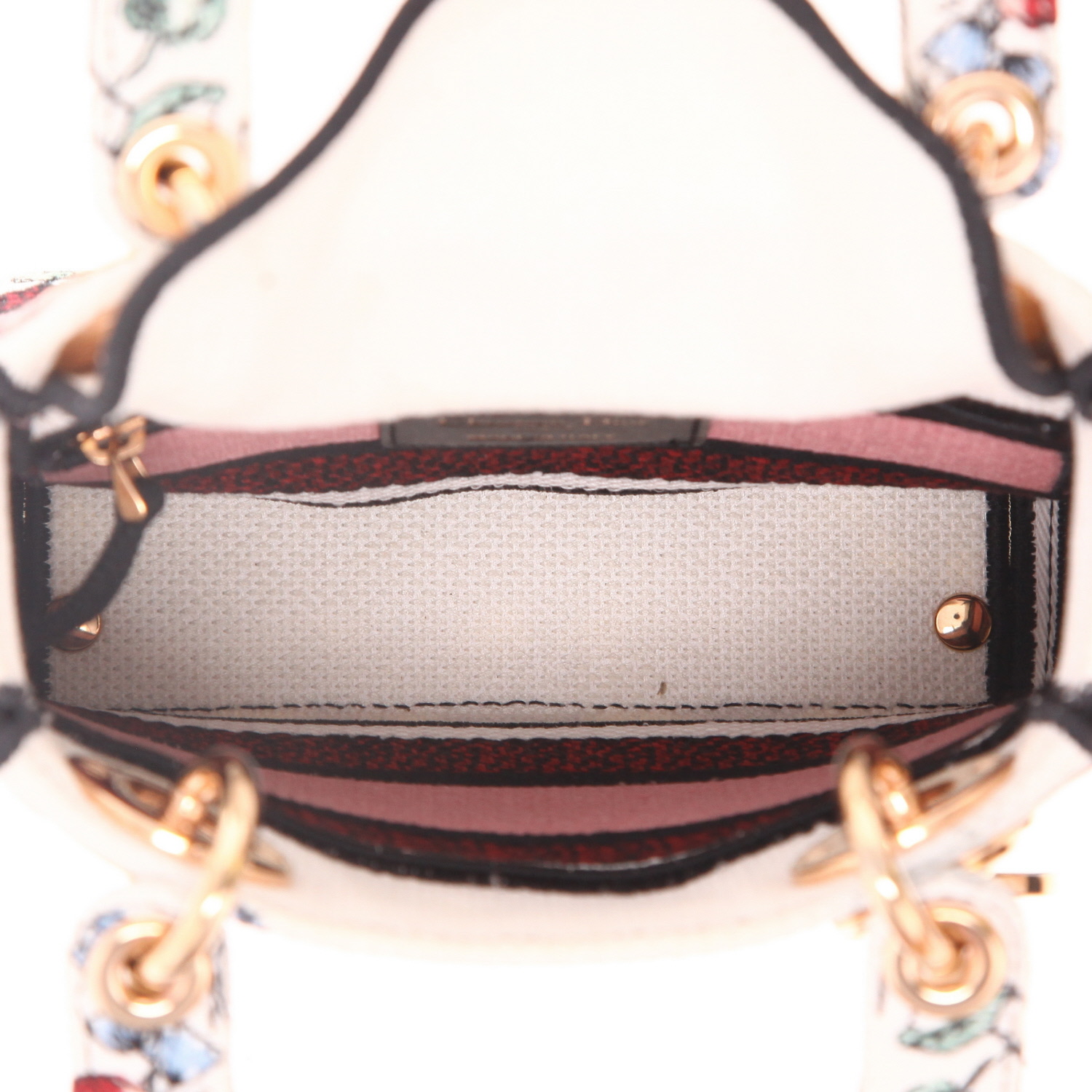Sac à main Dior  Lady D-Lite en toile blanche - Detail D3