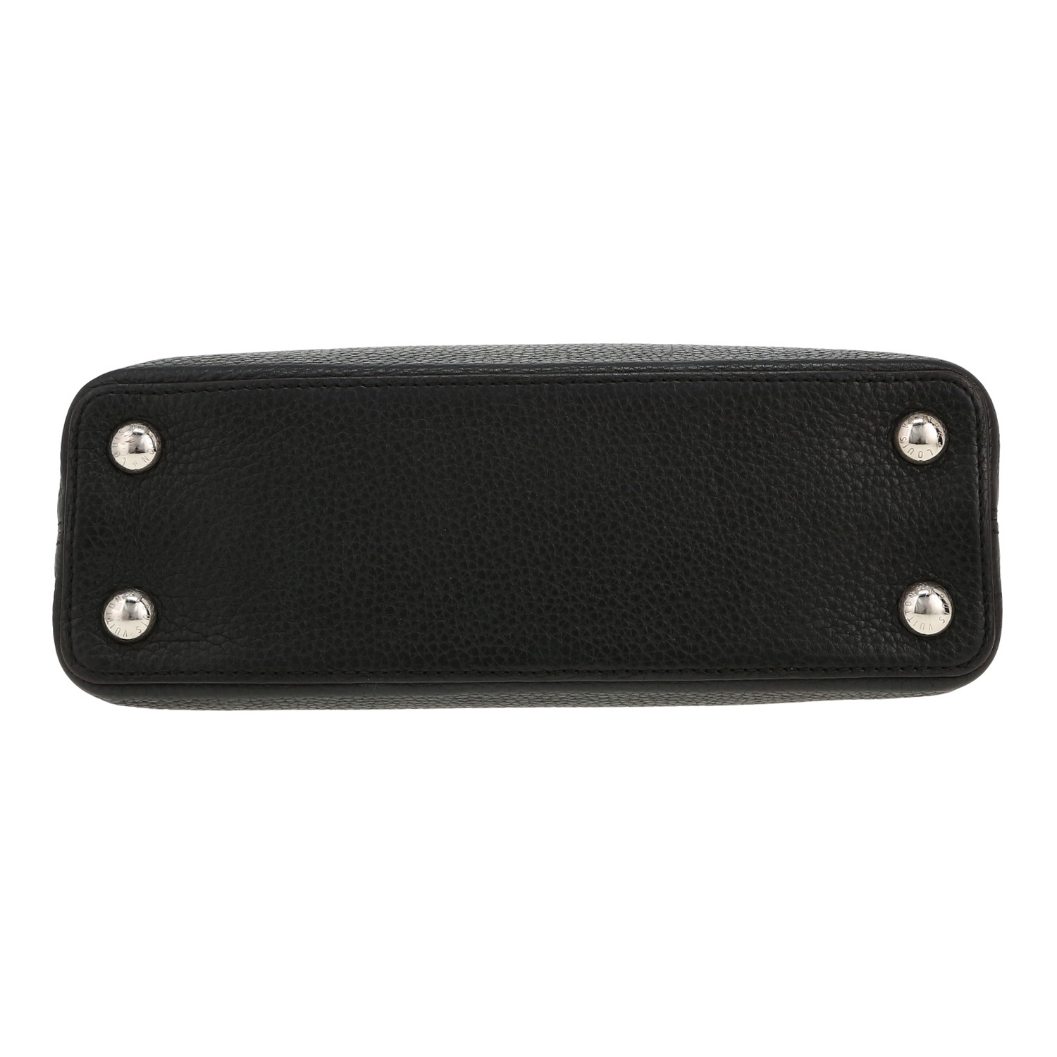 Bolso de mano Louis Vuitton  Capucines BB en cuero taurillon clémence negro - Detail D1