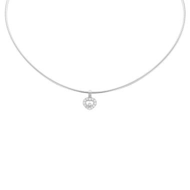 Pendentif Chopard Happy Diamonds Icon en or blanc et diamants