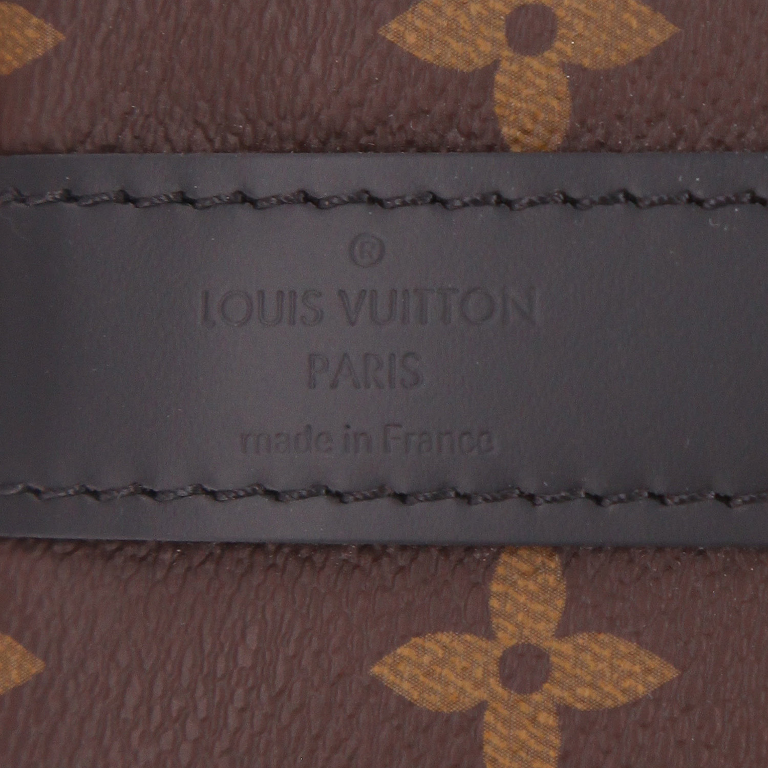 Borsa da viaggio Louis Vuitton  Keepall 45 in tessuto a monogramma Macassar marrone e pelle nera - Detail D2