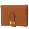 Billetera Hermès  Bearn en cuero epsom color oro - 00pp thumbnail