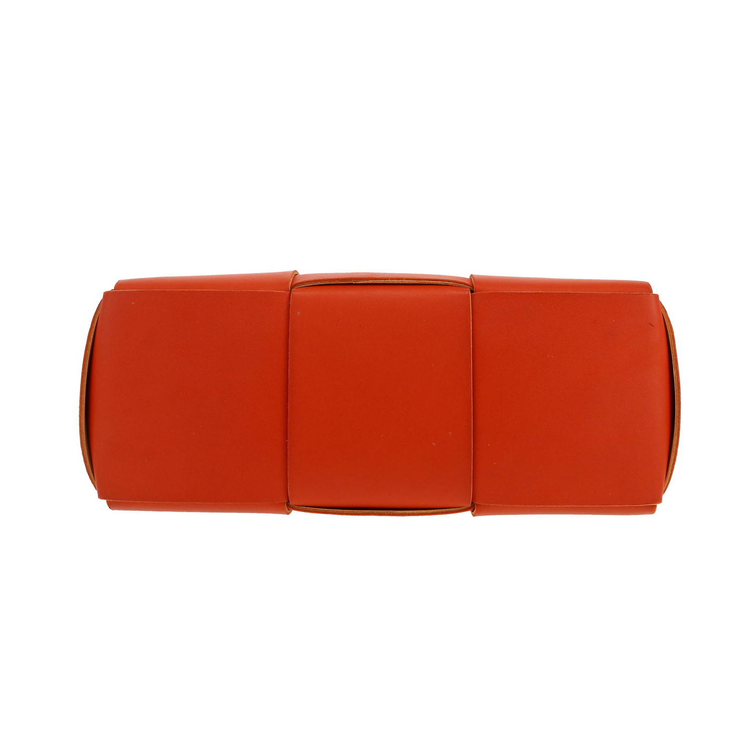 Bottega Veneta  Arco small model  handbag  in orange intrecciato leather - Detail D1