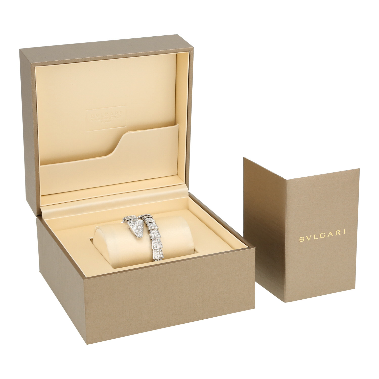 Bracciale semi-mobile Bulgari Serpenti Viper in oro bianco e diamanti