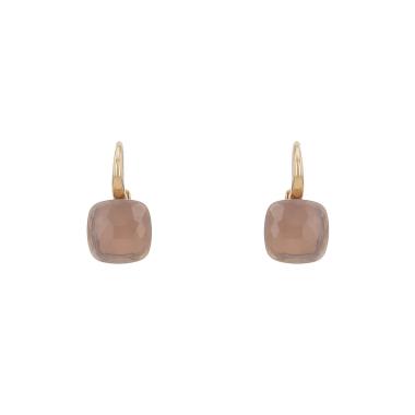 Paire de boucles d'oreilles Pomellato Nudo Classic en or rose et quartz rose