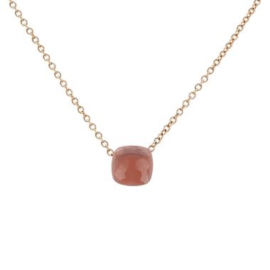 Collier Pomellato Nudo en or rose et quartz rose