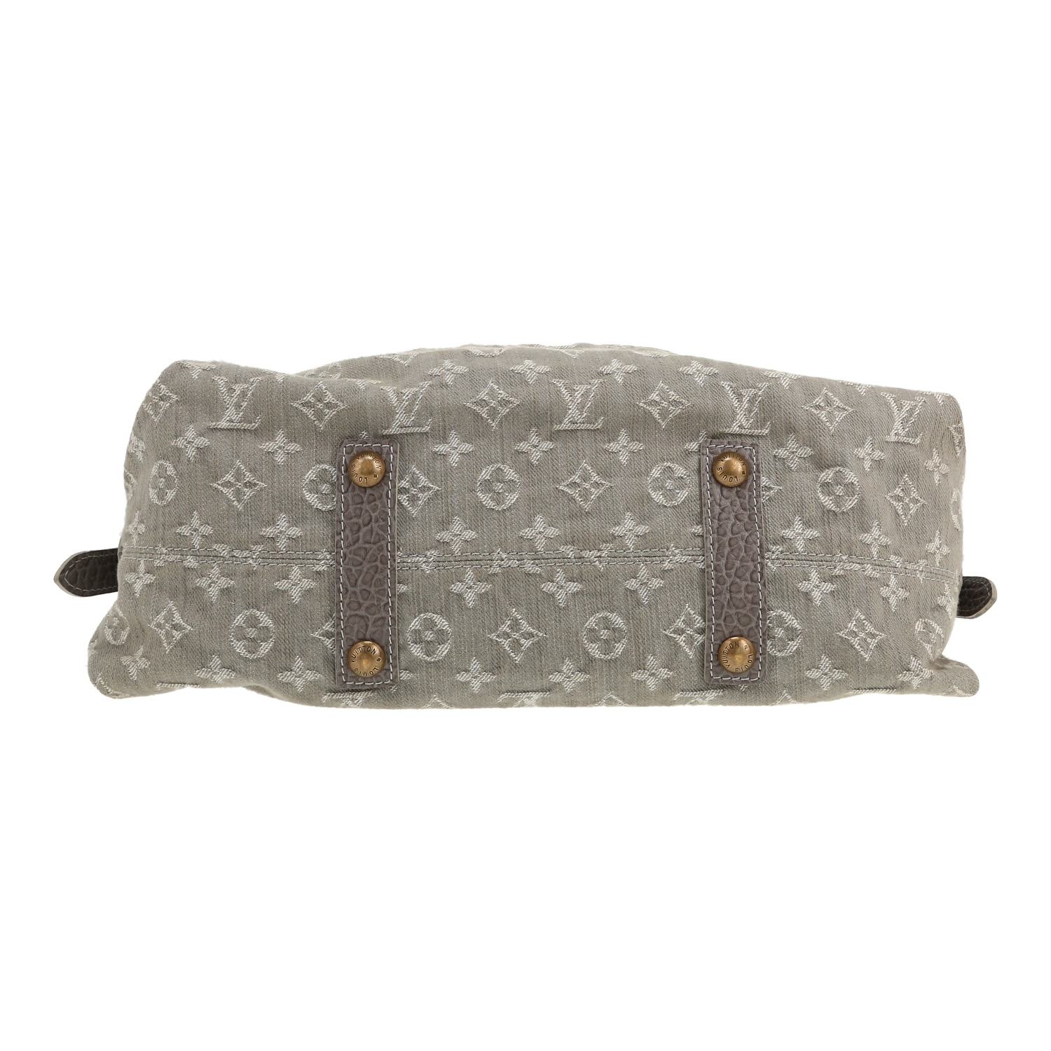 Sac à main Louis Vuitton  Neo Cabby en toile denim monogrammée grise et cuir gris - Detail D1