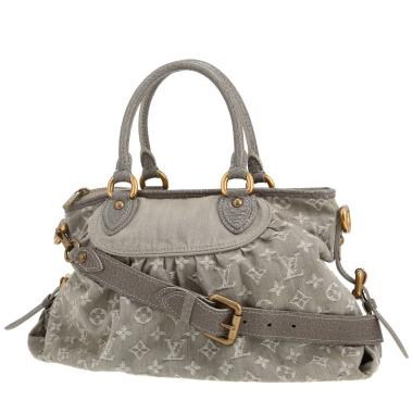 Bolso de mano Louis Vuitton  Neo Cabby en lona denim Monogram gris y cuero gris