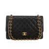 Chanel  Timeless Jumbo shoulder bag  in black quilted grained leather - 360 thumbnail