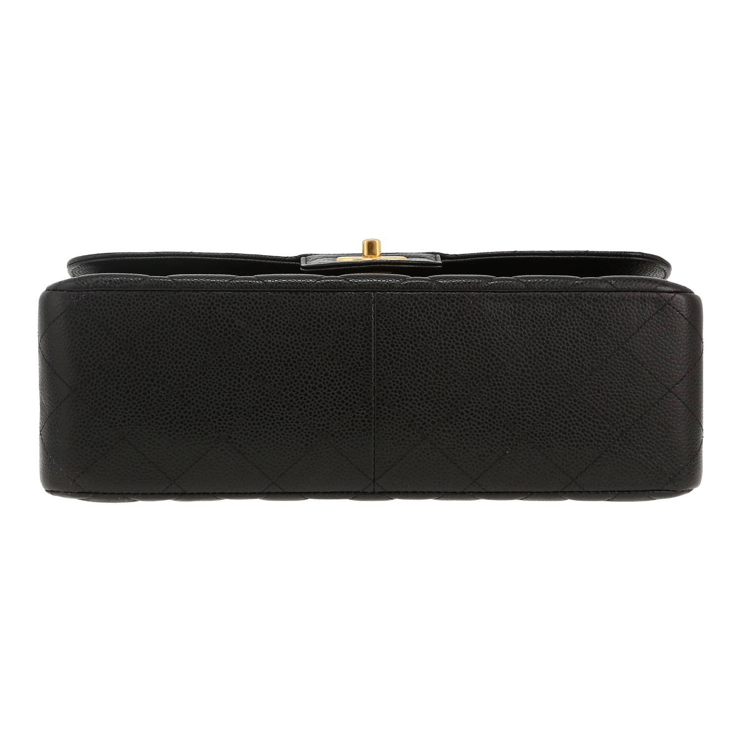 Sac bandoulière Chanel  Timeless Jumbo en cuir grainé matelassé noir - Detail D1