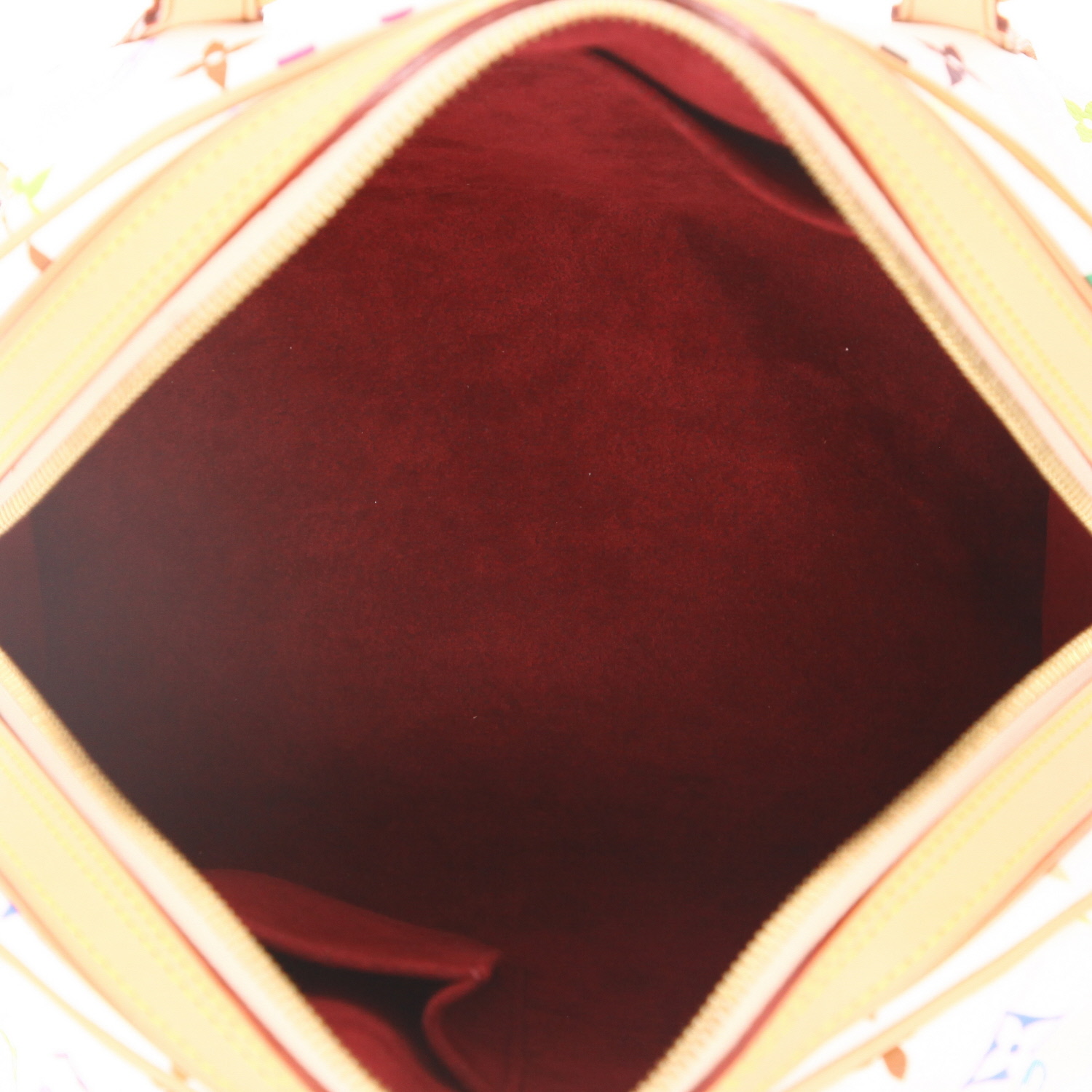 Bolso de mano Louis Vuitton  Priscilla en lona Monogram multicolor y cuero natural - Detail D3