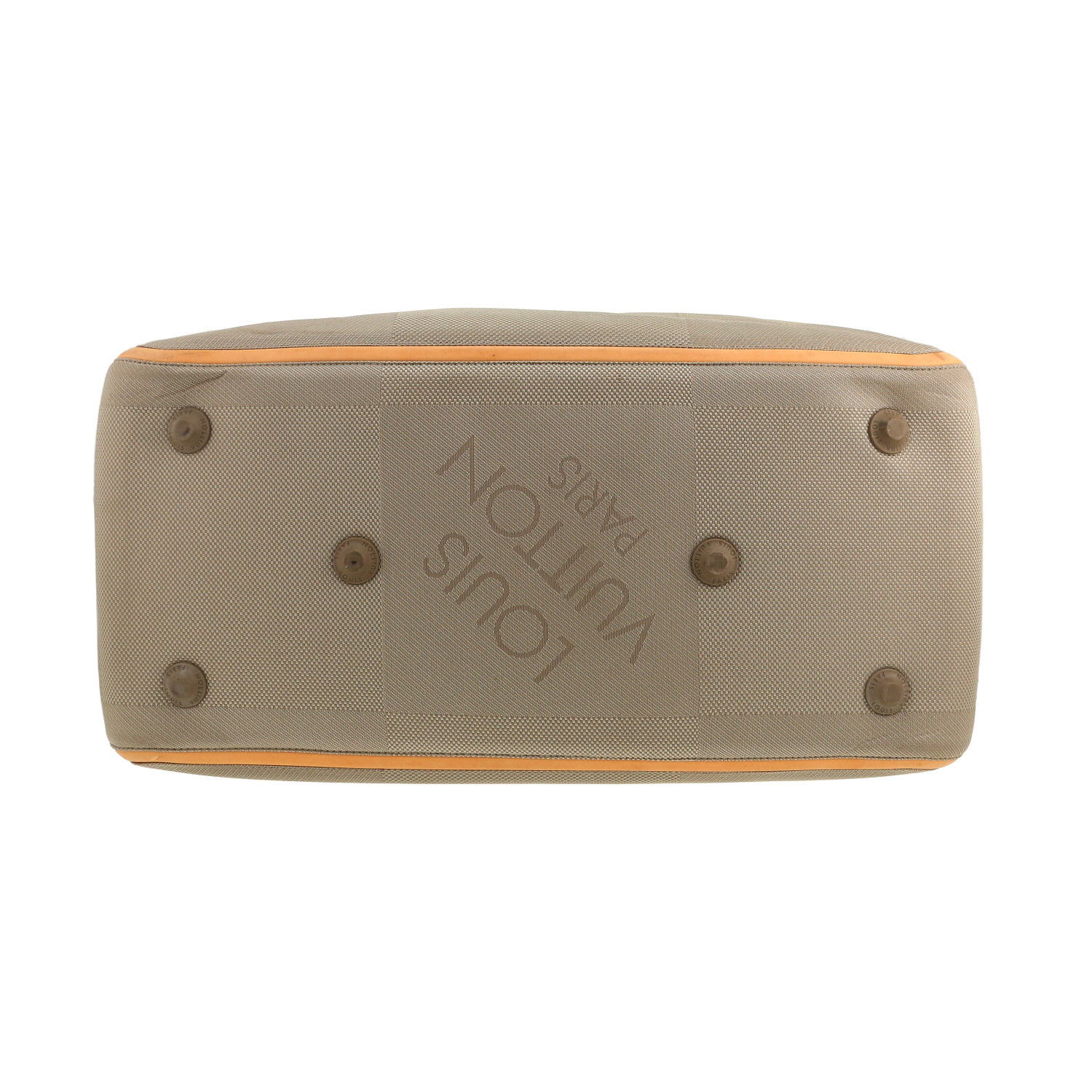 Bolsa de viaje Louis Vuitton  Editions Limitées en lona gris y cuero natural - Detail D1