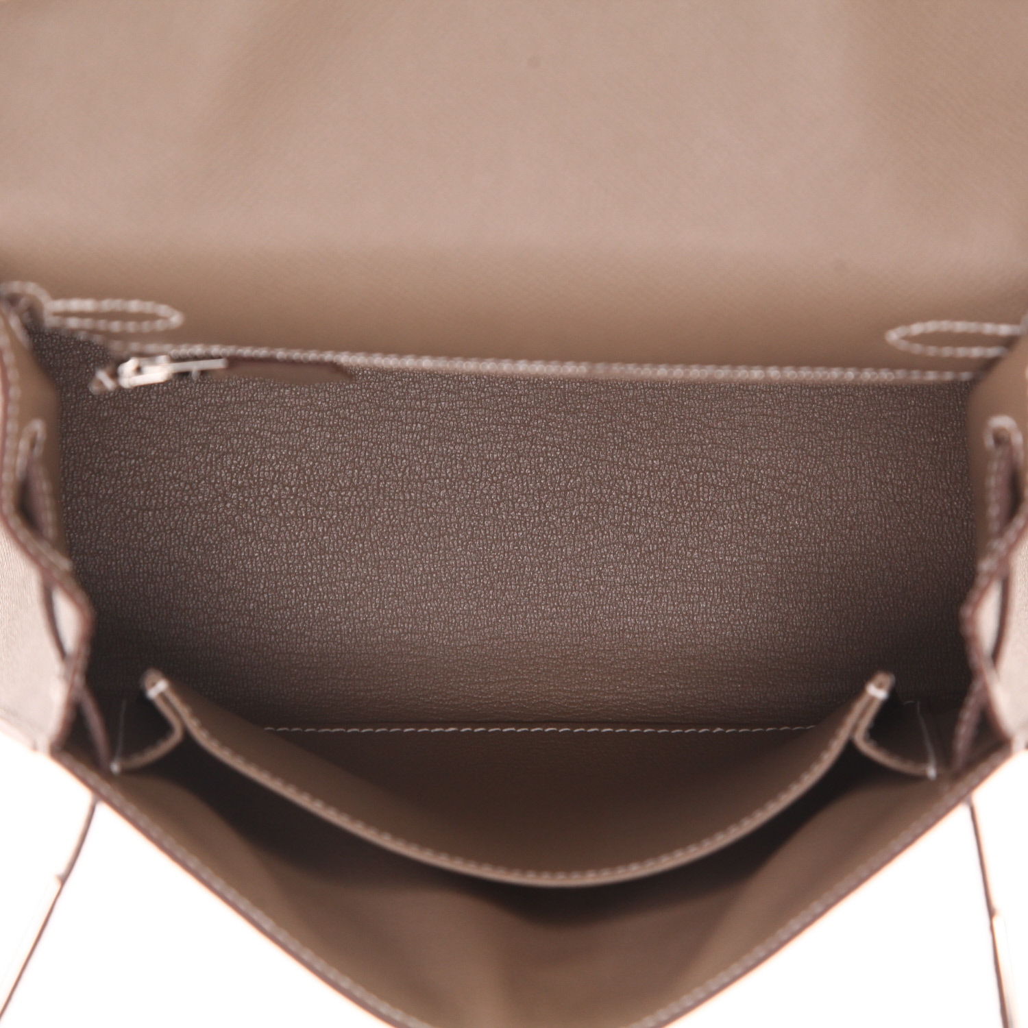 Borsa Hermès  Kelly 25 cm in pelle Epsom etoupe - Detail D3
