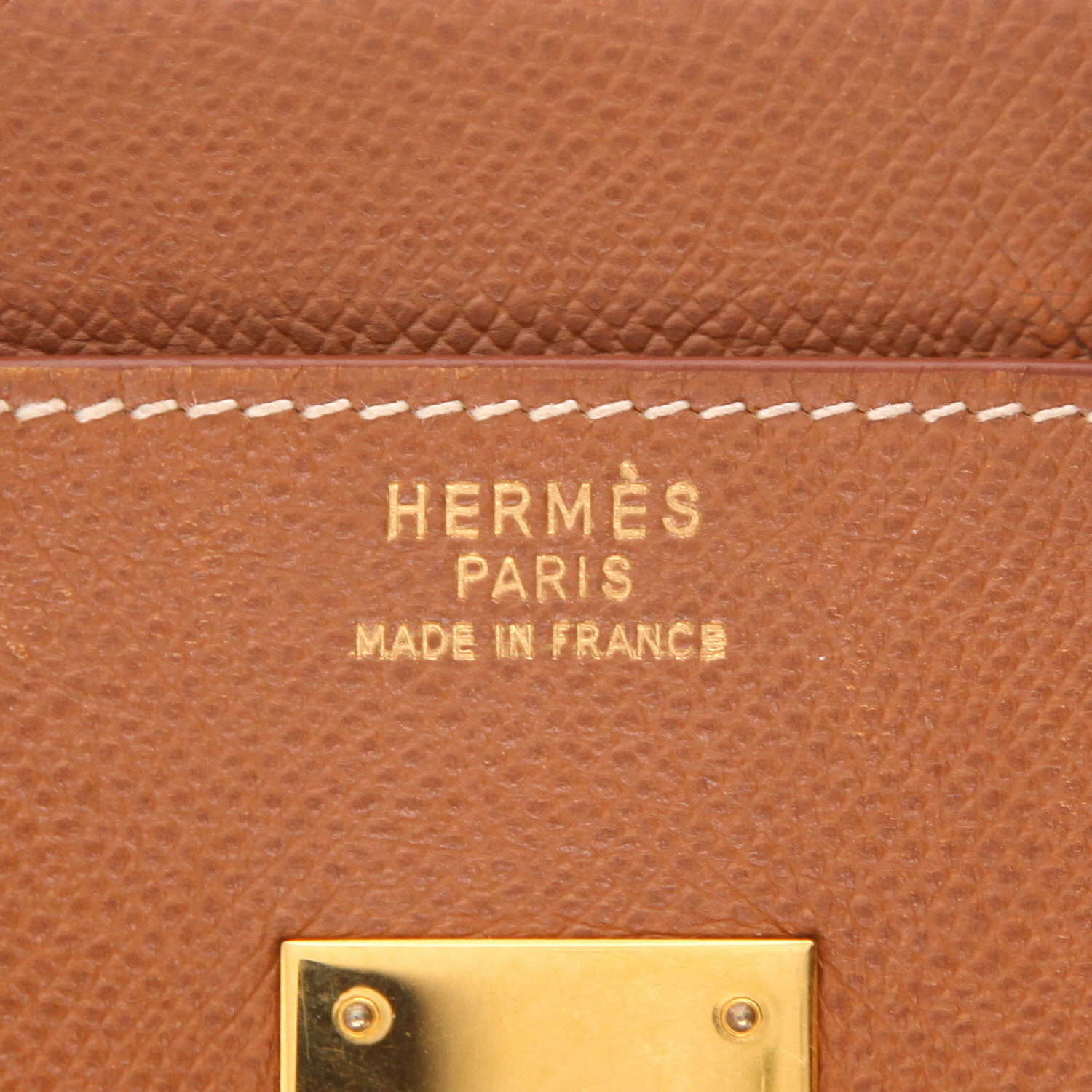 Sac à main Hermès  Birkin 35 cm en cuir Courchevel gold - Detail D2