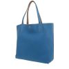 Bolso Cabás Hermès  Double Sens modelo grande  en cuero granulado bicolor azul y gris tórtola - 00pp thumbnail