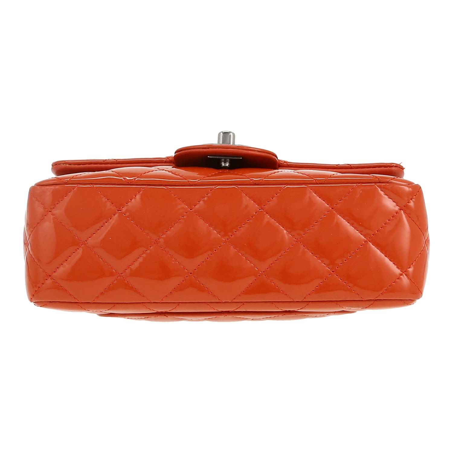 Borsa Chanel  Mini Timeless in pelle verniciata e foderata arancione - Detail D1
