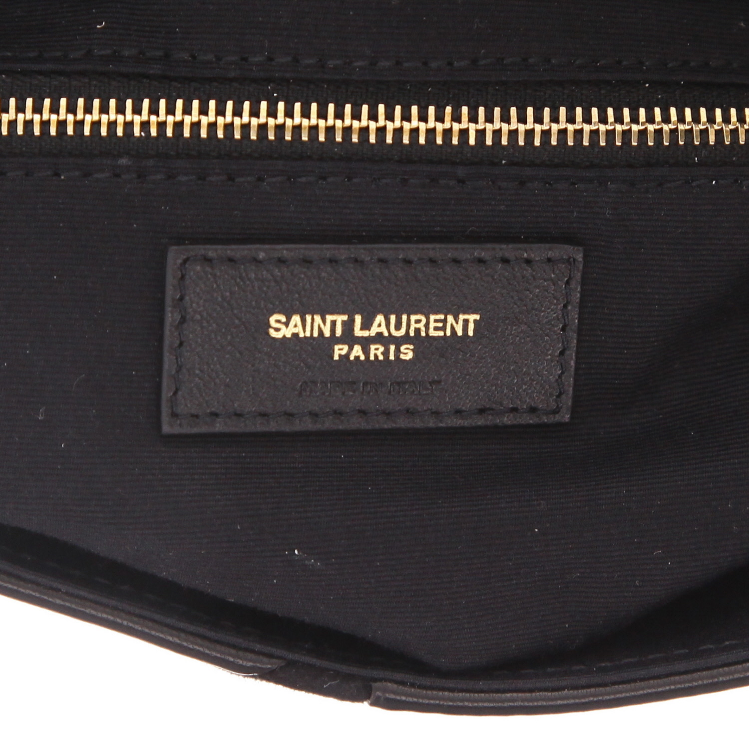 Sac à main Saint Laurent  Jamie en cuir noir et Veau velours noir - Detail D2
