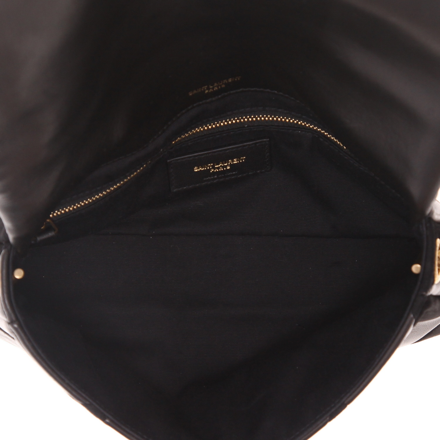 Bolso de mano Saint Laurent  Jamie en cuero negro y Veau velours negro - Detail D3