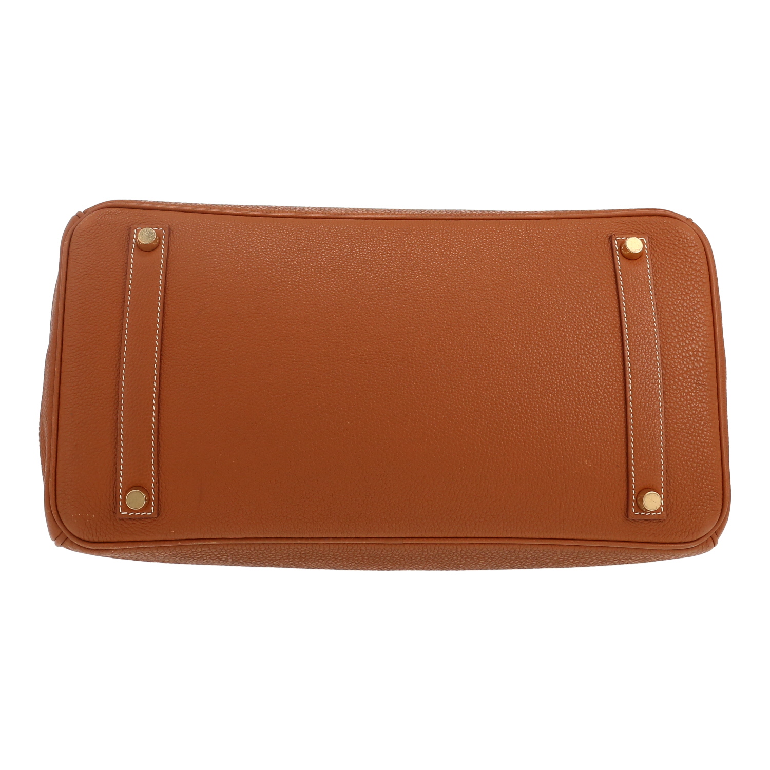 Bolso de mano Hermès  Birkin 35 cm en cuero togo color oro - Detail D1