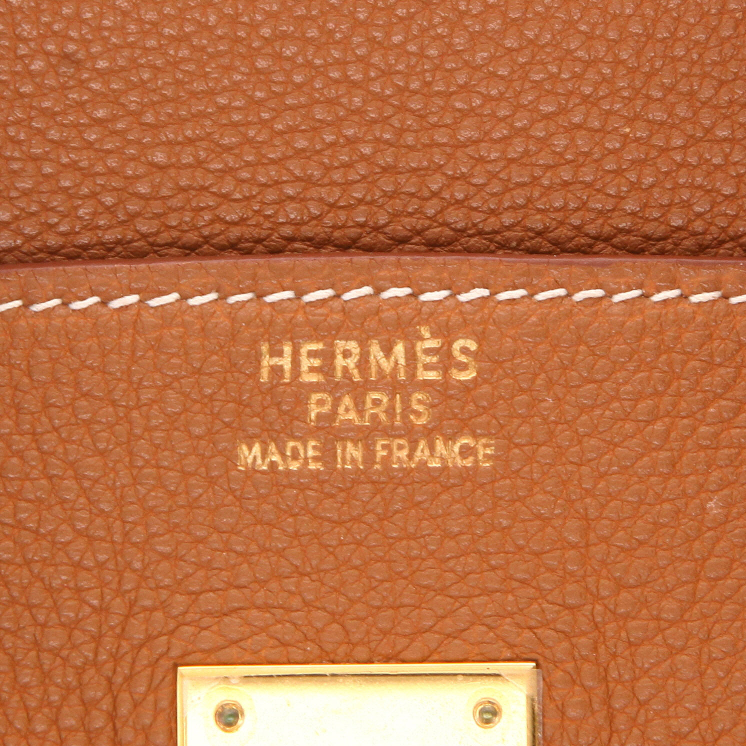 Hermès  Birkin 35 cm handbag  in gold togo leather - Detail D2