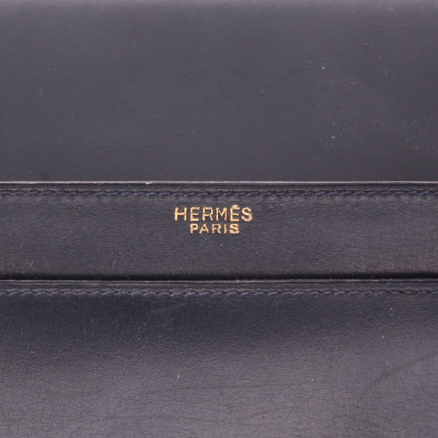 Borsa Hermès  Cordeau in pelle box blu marino - Detail D2