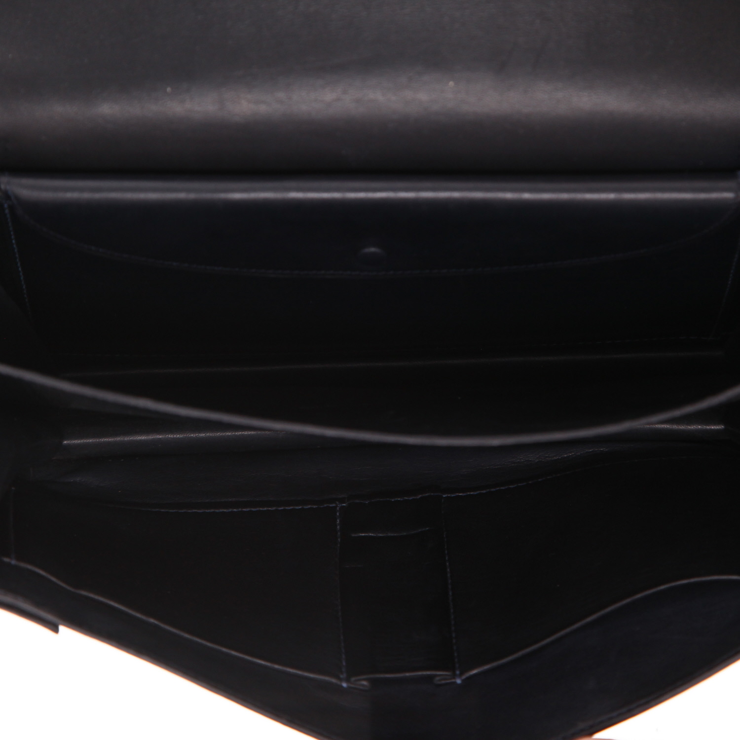 Hermès  Cordeau handbag  in navy blue box leather - Detail D3