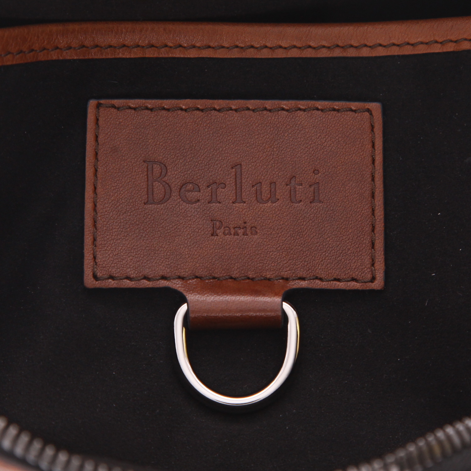 Berluti  Monolithe shoulder bag  in brown leather - Detail D2