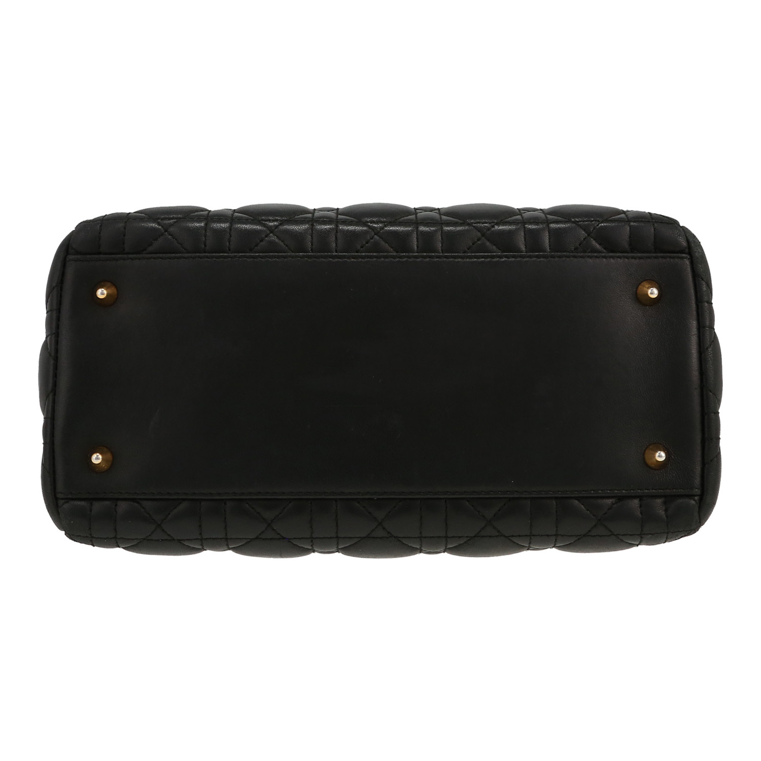 Bolso de mano Dior  Lady Dior en cuero cannage negro - Detail D1