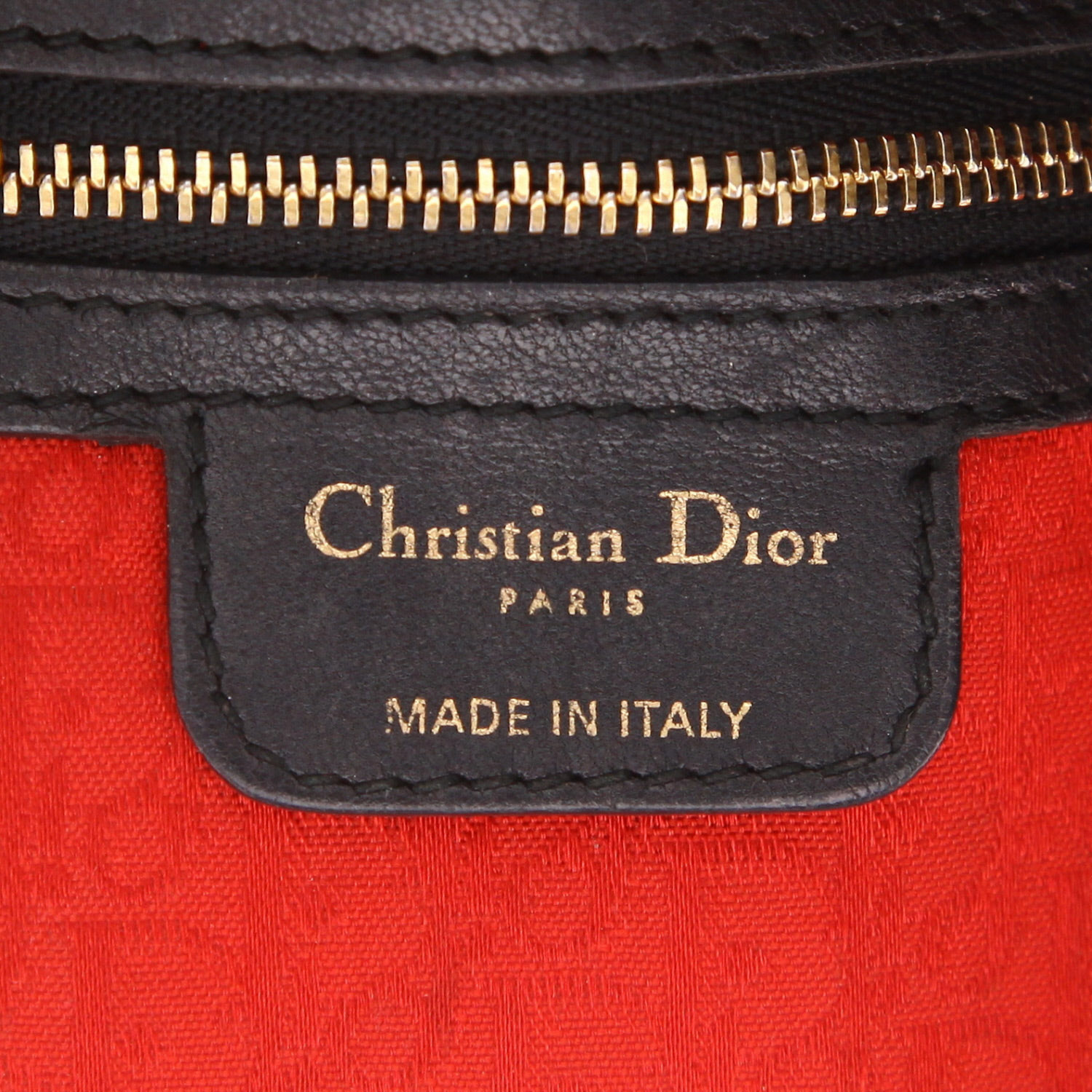 Dior  Lady Dior handbag  in black leather cannage - Detail D2